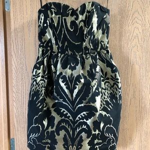 Black and Gold Strapless Bubble Dress - Size 4